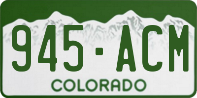 CO license plate 945ACM