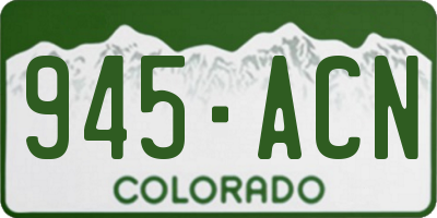 CO license plate 945ACN