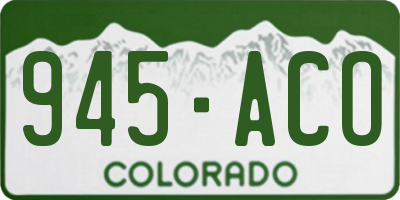 CO license plate 945ACO