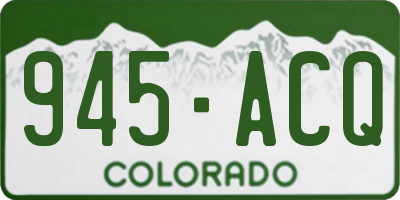 CO license plate 945ACQ