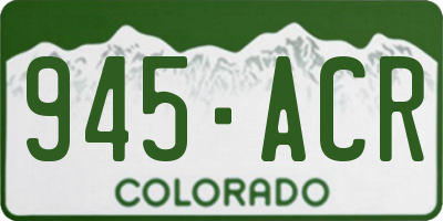 CO license plate 945ACR