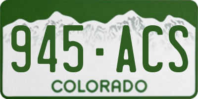 CO license plate 945ACS
