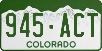 CO license plate 945ACT