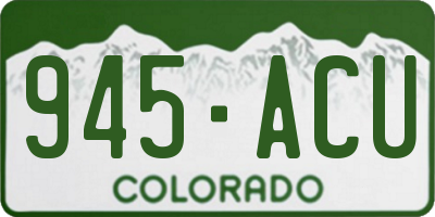 CO license plate 945ACU
