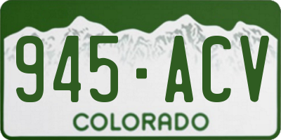 CO license plate 945ACV