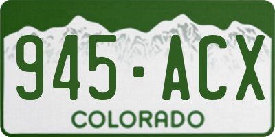 CO license plate 945ACX