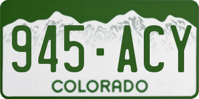 CO license plate 945ACY