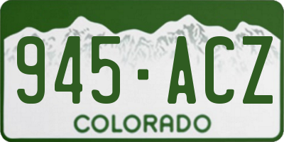 CO license plate 945ACZ