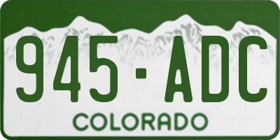 CO license plate 945ADC
