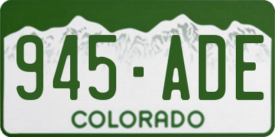 CO license plate 945ADE