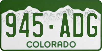 CO license plate 945ADG