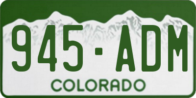 CO license plate 945ADM