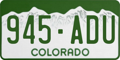 CO license plate 945ADU