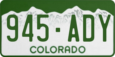 CO license plate 945ADY