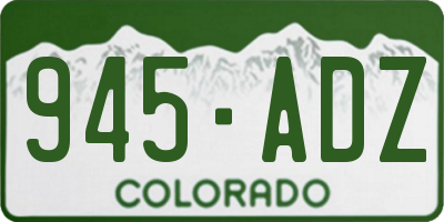 CO license plate 945ADZ