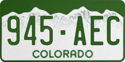 CO license plate 945AEC