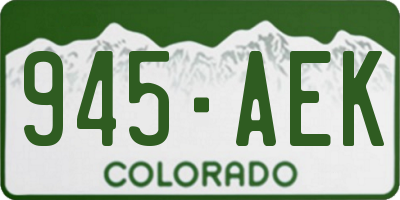 CO license plate 945AEK