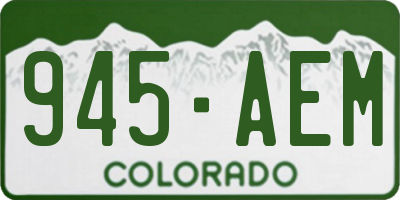 CO license plate 945AEM