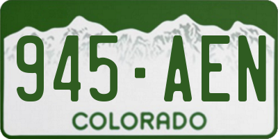CO license plate 945AEN