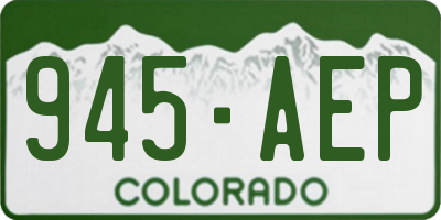CO license plate 945AEP