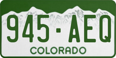 CO license plate 945AEQ