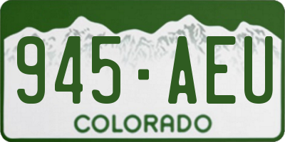CO license plate 945AEU