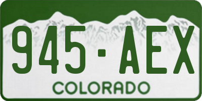CO license plate 945AEX
