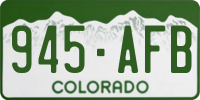 CO license plate 945AFB