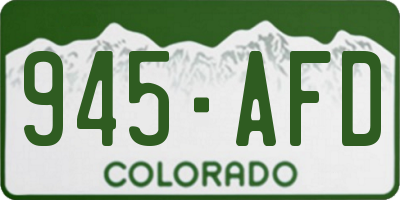 CO license plate 945AFD
