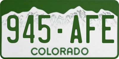 CO license plate 945AFE