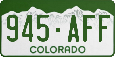 CO license plate 945AFF