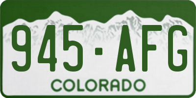 CO license plate 945AFG