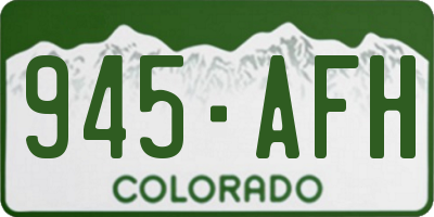 CO license plate 945AFH