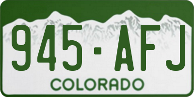 CO license plate 945AFJ