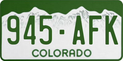 CO license plate 945AFK