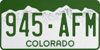 CO license plate 945AFM