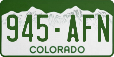 CO license plate 945AFN