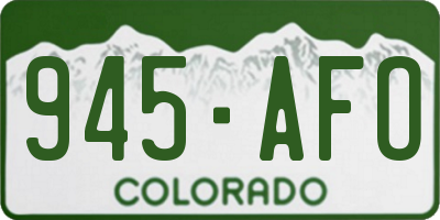 CO license plate 945AFO