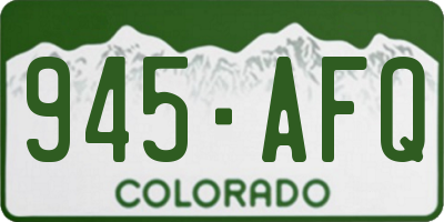 CO license plate 945AFQ