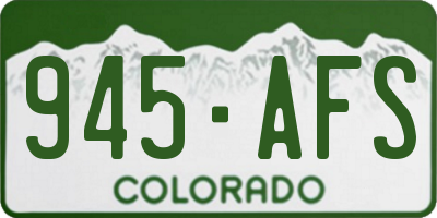 CO license plate 945AFS