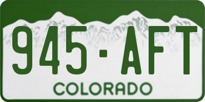 CO license plate 945AFT