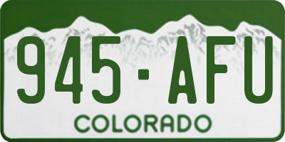 CO license plate 945AFU
