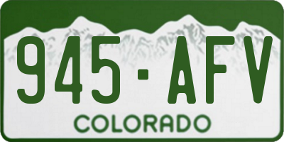 CO license plate 945AFV