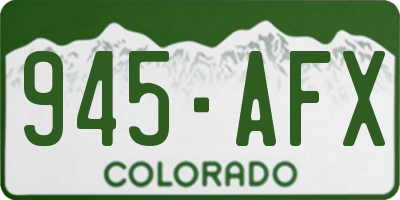 CO license plate 945AFX