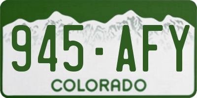 CO license plate 945AFY