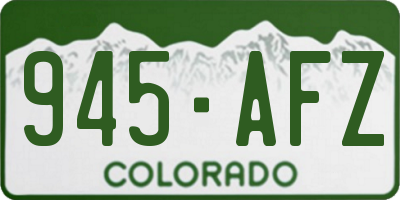 CO license plate 945AFZ