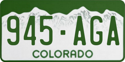 CO license plate 945AGA