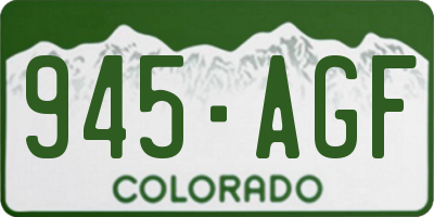 CO license plate 945AGF