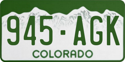 CO license plate 945AGK