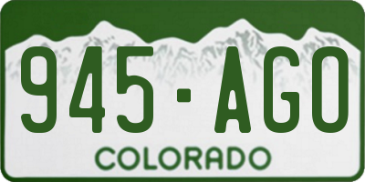 CO license plate 945AGO